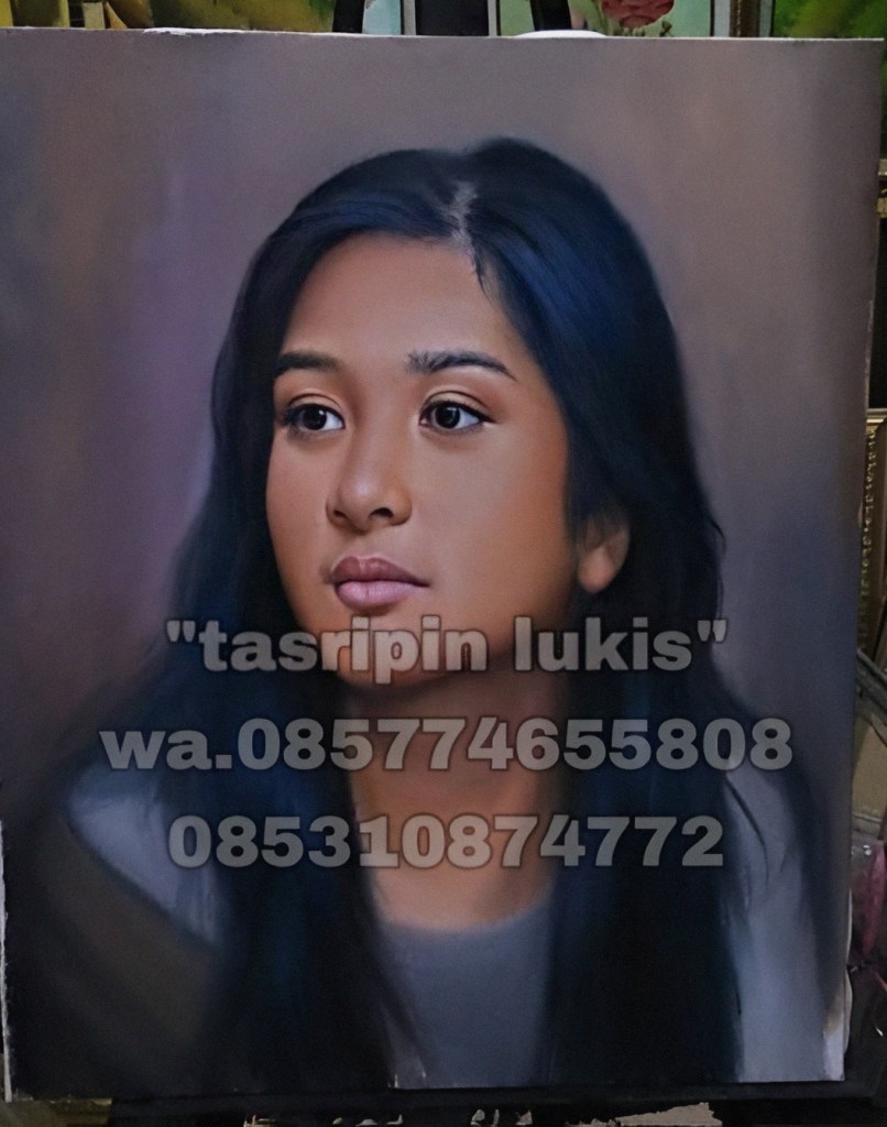 Lukisan wajah berwarna ukuran 50x60