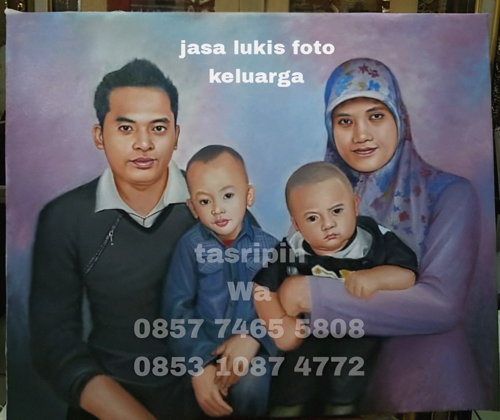 Jasa lukis foto keluarga,lukisan keluarga