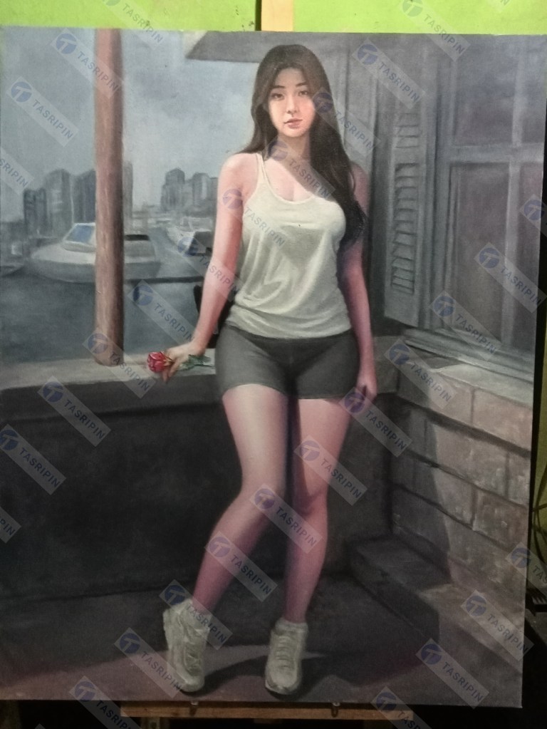 Jasa lukis wajah di kanvas ukuran besar