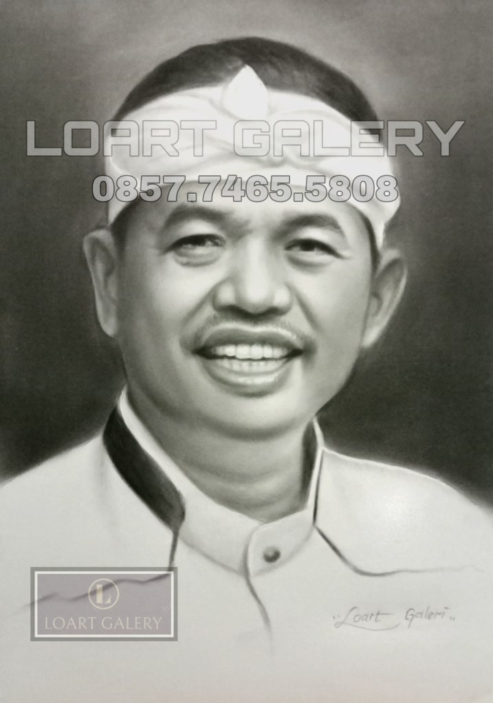 Lukisan wajah dedi mulyadi hitam putih pake pensil